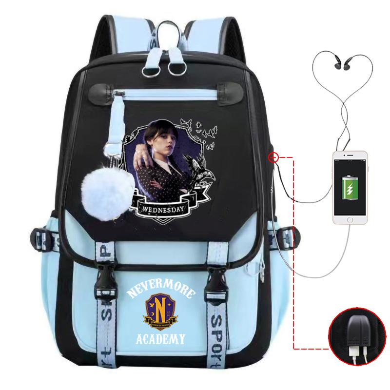 American Drama Peripheral Printed Backpack Campus Trend Schoolbag Student Leisure Simple Usb Backpack