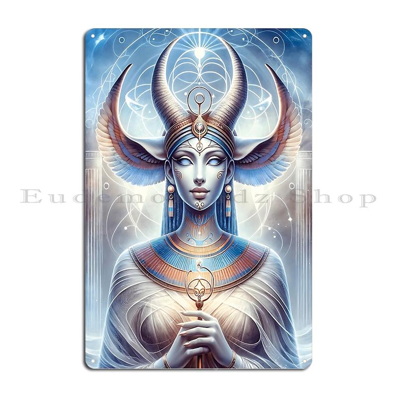 Hathor Lady of Amentet Gods And Goddesses Of Ancient Egypt Metal Plaque Pub Designing Wall Cave Custom Tin Sign Poster