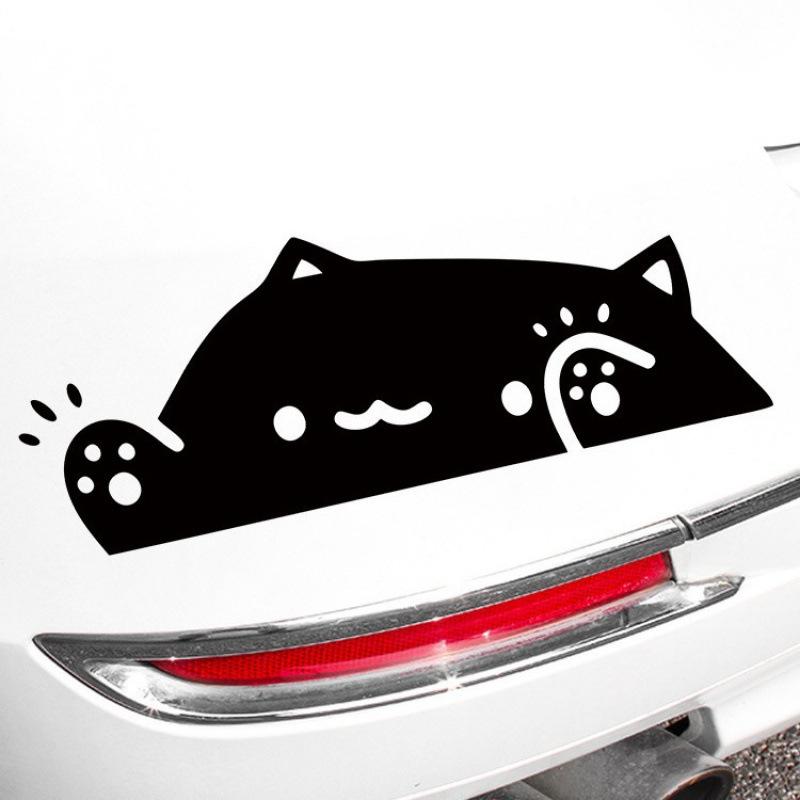 Cat Car Sticker Kitten Knocking on Window Cute Personality for Car Body Bumper Windows Motorcycle Laptop Wall Auto Accessories