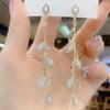 Fashionable Spiral Leaf Earrings with Long Style and Versatile Temperament, New Trendy and Personalized Earrings