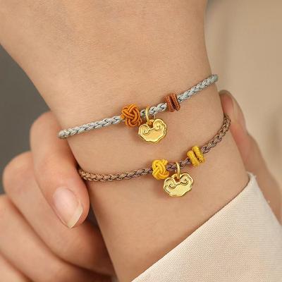 Xiangyun Ruyi Schlossarmband, handgewebter Guochao-Stil im schlichten Stil, kann täglich mit mattem Sicherheitsschloss-Handseil kombiniert werden