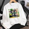 Kids Crewneck Long Sleeve Sweatshirt,Cats with Leprechaun Hat Gold Coins Clover Butterfly Print
