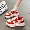 European muffin platform casual board shoes women's 2025 spring new small height increase casual student white shoes women