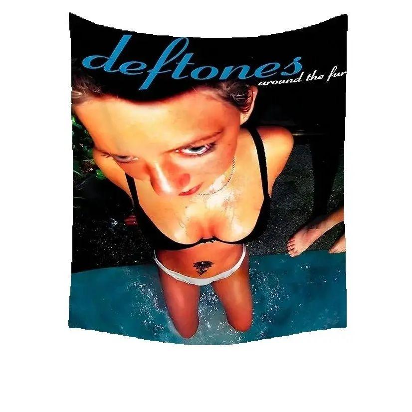

1 шт. Гобелен с обложкой альбома Deftones Around The Fur Настенное панно рок-группы для спальни, общежития, вечеринки, подарок фанату 74x94cm(29x37in)