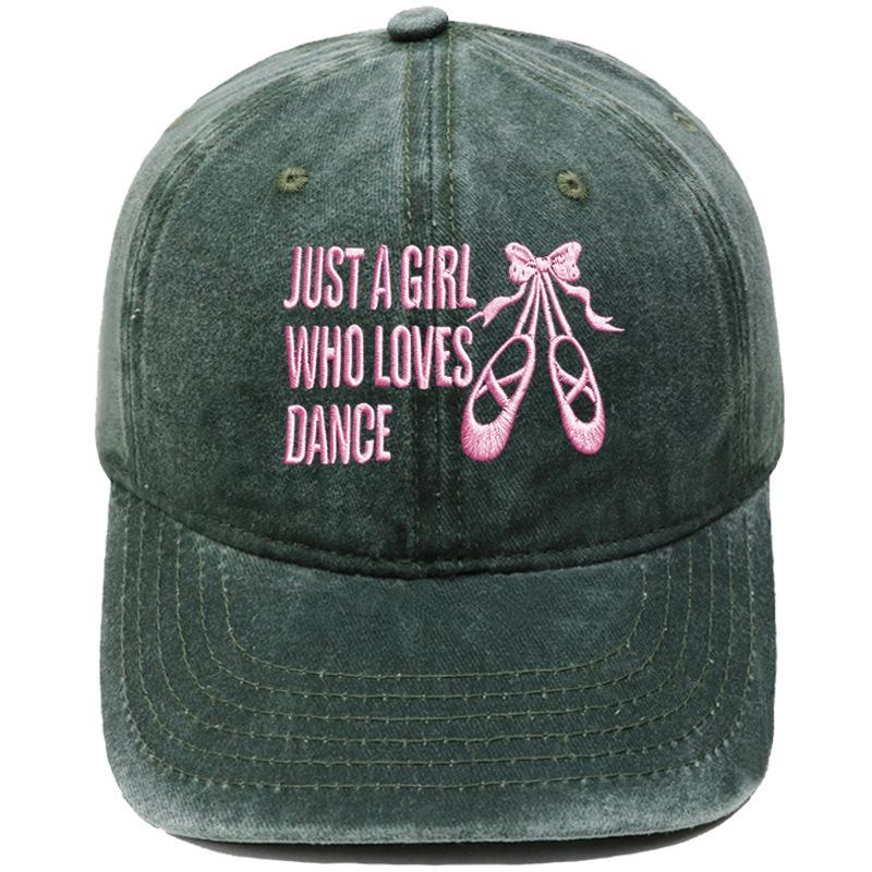 Bow Dance Shoes Letter Embroidery Baseball Cap Washed Retro Dad Hat Men's and Women's Casual Versatile Sun Hat