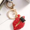 Rhinestone Lip Keychain Pendant Diamond Lip & Lipstick Bag Charm Sparkling Lip Pendant for Women Girls
