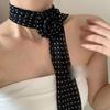 Y2K Black Polka Dot Rose Irregular Long Scarf - Sexy, Versatile Millennial Style for Bloggers