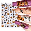 Halloween Nail Decals Self Adhesive Stickers, Pumpkin Bat Moon Star Manicure Decals, Women Stickers Art Decoration for Home Salon DIY Beginners