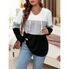 Women's plus size loose long-sleeved hooded sweatshirt