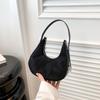Chic Silver Crescent Bag For Women Featuring Soft Pu Material And Sleek Street Style Ideal For Daily Outfits