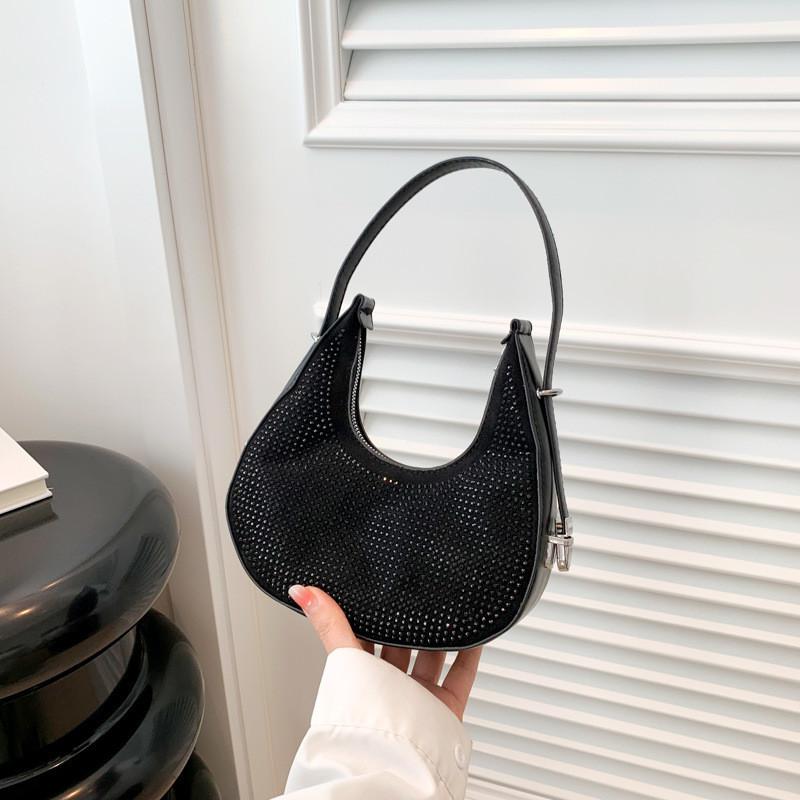 Chic Silver Crescent Bag For Women Featuring Soft Pu Material And Sleek Street Style Ideal For Daily Outfits