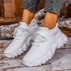 Fashion Mesh Breathable Women Casual Sneakers Lace-up Vulcanized Shoes Ladies Platform Sneakers Female Shoes Plus Size Zapatos De Mujer
