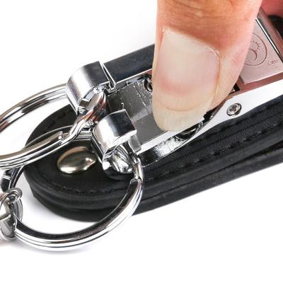Abnehmbarer Edelstahl Echter Leder Schlüsselanhänger Halter 2 Schlaufen Schlüsselanhänger Schlüssel Kette