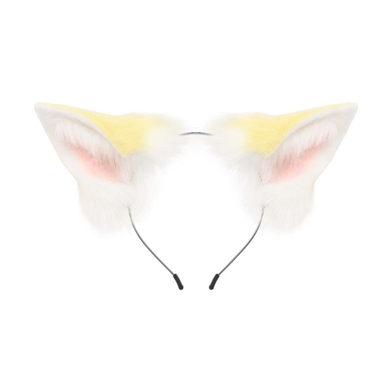 Furry Animal Ear Hair Decors Cosplay Headband Fashion Anime Headwear For Women and Girls Fashion Costume Accessory жёлтый