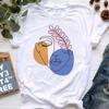 Women Abstract Printed Tshirt Casual Fashion Tees Harajuku Short Sleeve Female Casual Short Sleeve Blouse For Spring & Summer