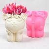 Silicone Mold Cartoon Wreath Cat Flower Pot Succulent Pen Holder DIY Making Resin Concrete Vase Cactus Silicone Mold Home Decor
