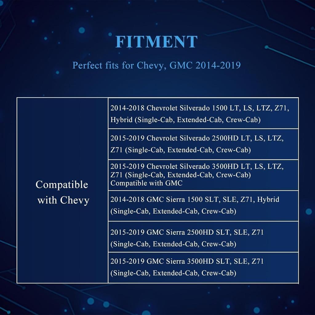 NLQR Pokrowiec na dolną część siedzenia kierowcy lub pasażera, skóra bez perforacji, czarny #H2U H1Y 4AA Kompatybilny z Chevy Silverado Sierra Tahoe