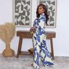 European and American Fashion African Spring and Summer Design Sense Printing Two-piece Set Vacation Style Long-sleeved Shirt Trousers Set