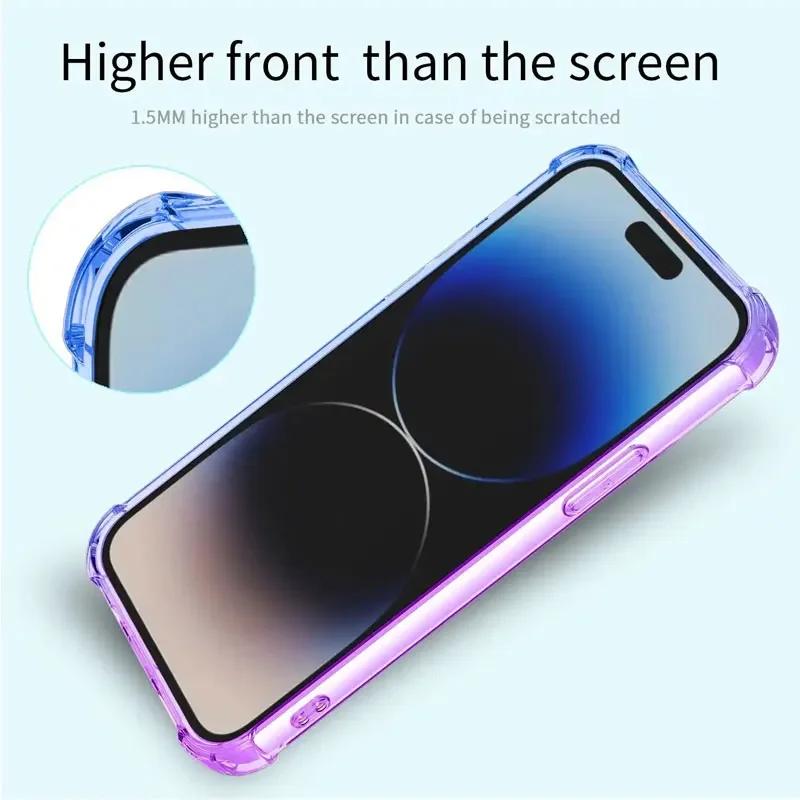 Pearl Chain Crossbody Lanyard Case For Xiaomi POCO X7 Pro X 7 X7Pro Rainbow Gradient Soft TPU Shockproof Cover For Redmi Turbo 4