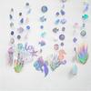 Cheerland Iridescent Under The Sea Party Decorations Holographic Bubble Garlands Mermaid Birthday Decorations Ocean Theme Decor Beach Pool Moana