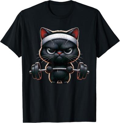 Cat Lifting Weights - Funny Cat Workout Fitness and Gym T-Shirt Unisex T-Shirt