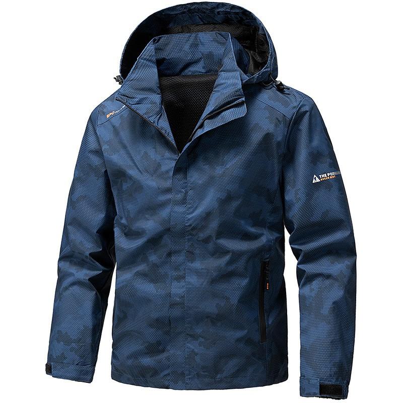 Mens Camo Windbreaker Jacket Loose Fit Casual Outdoor Workwear Hoodless