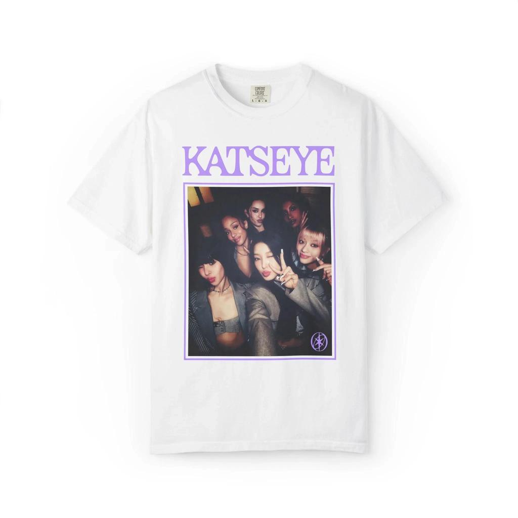 Katseye Unisex Short Sleeve TShirt Kpop Idol Graphic Tee Printed with Megan Daniella Unisexon Lara Sofia and Yuncae Tshirts