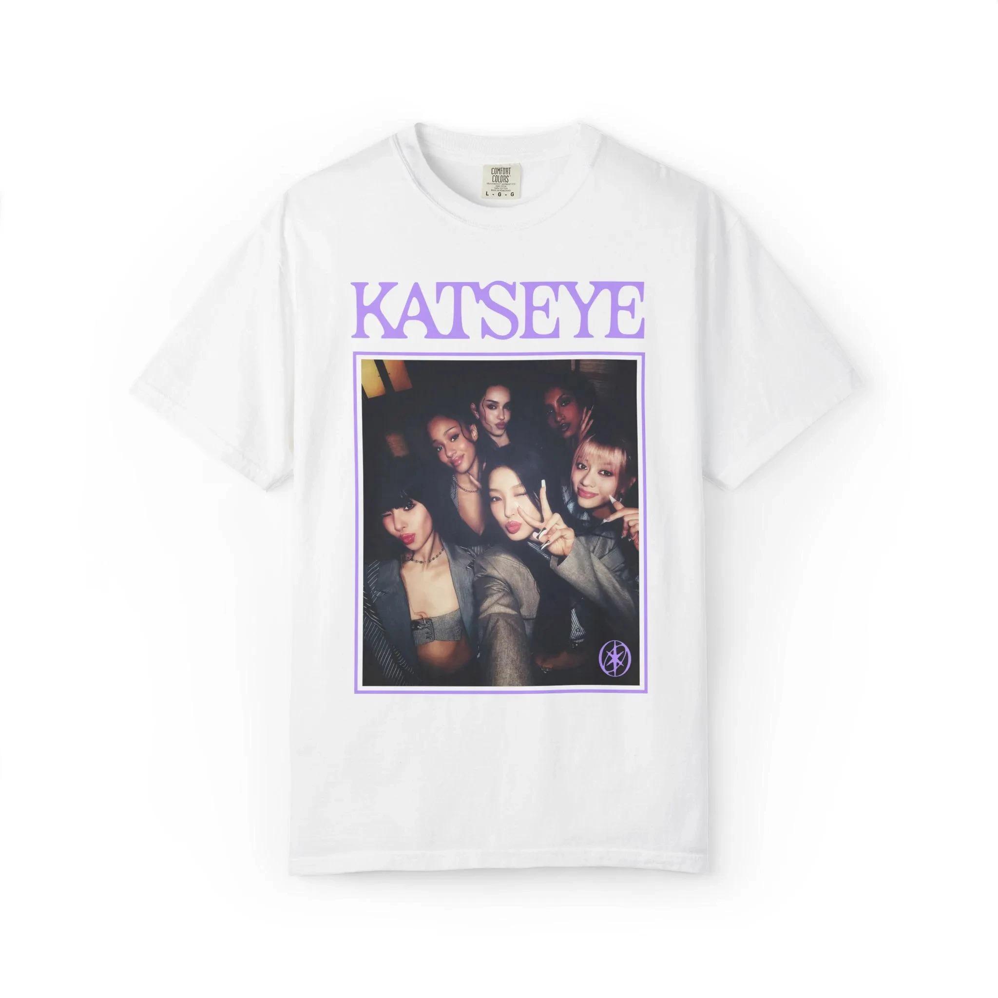 Katseye Unisex Short Sleeve TShirt Kpop Idol Graphic Tee Printed with Megan Daniella Unisexon Lara Sofia and Yuncae Tshirts S
