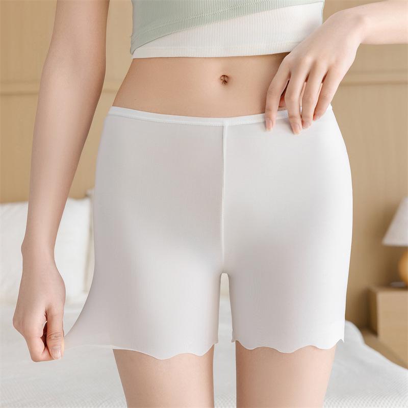 Seamless Ice Silk Anti-Exposure Plus Size Women's Safety Shorts with Non-Curling Edges
