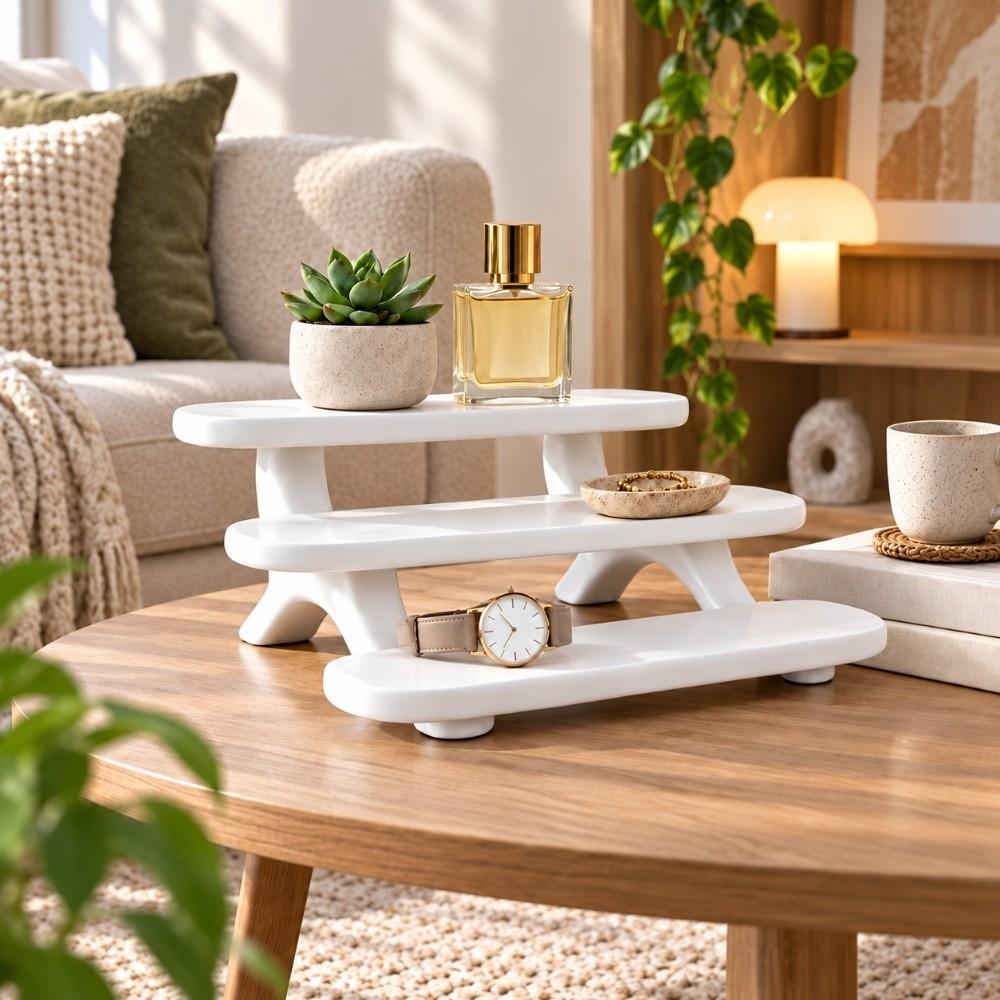 Three-Tier Storage Shelf Multipurpose Countertop Organizer Display Rack Sample Storage