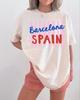 T-shirt Grafica Retro Espana Toro Fronte Retro Lettere Rosse Classiche Vestibilità Larga Souvenir Vacanza Maglietta da Strada