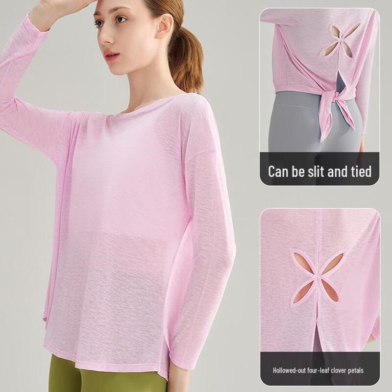 Women's Loose-Fit Open Back Long Sleeve Yoga Top
