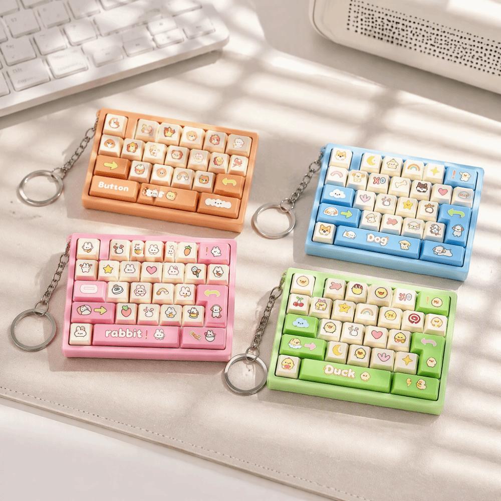 Cute Design Decompression Button Toy Creative Style Keyboard Keychain  Popular Pendant