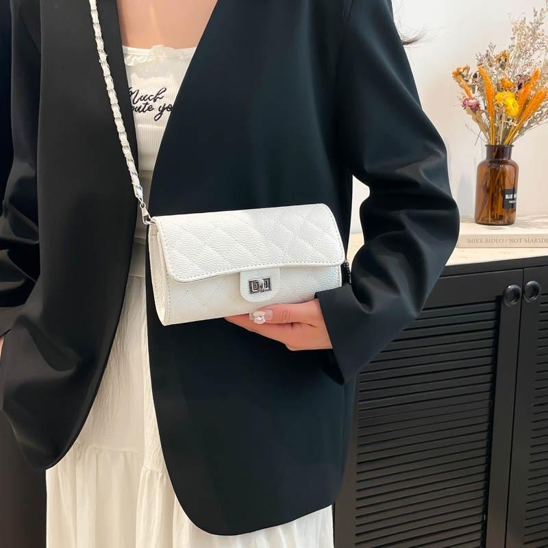 New beautiful casual versatile fashion texture high texture women's bag shoulder messenger bag diamond chain bag