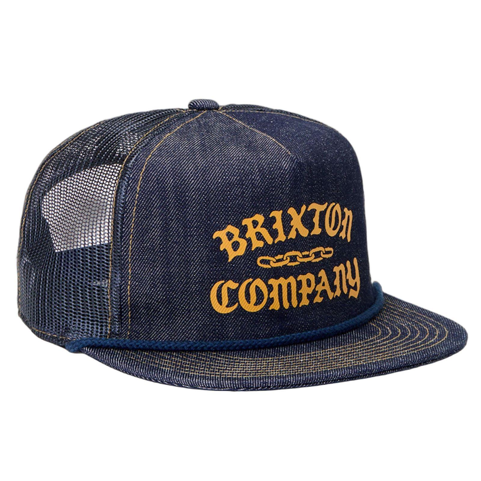 Used Brixton Chains NP HP Trucker Hat Cap Dark Denim Navy Cap Free Shipping