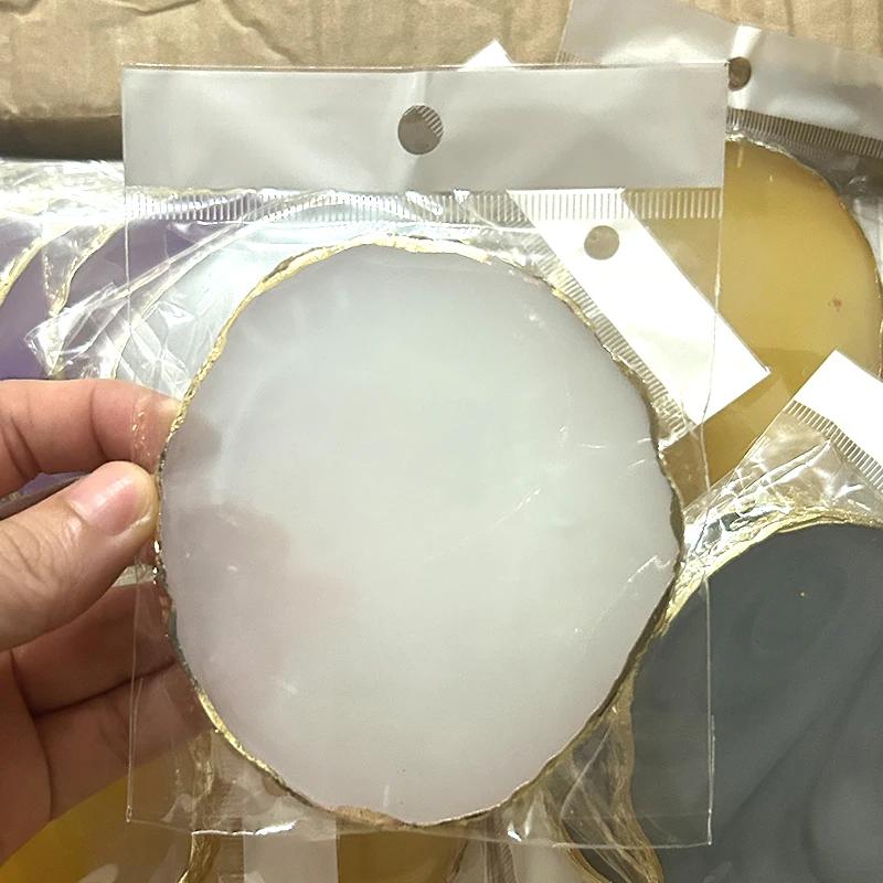 1PC Runde Harz Achat Stein Nail art Palette Falsche Nagel Tipps Mischen Farbe Zeichnung Palette Gel Polnisch Display Regal maniküre Werkzeug