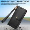 For Oukitel C62 Case RFID Blocking Zipper Pocket Leather Wallet Phone Cover with Strap