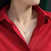 Korean Fashion Heart Shaped Moissanite Pendant Necklace for Women S925 Silver Diamond Clavicle Chain Birthday Party Jewelry Gift