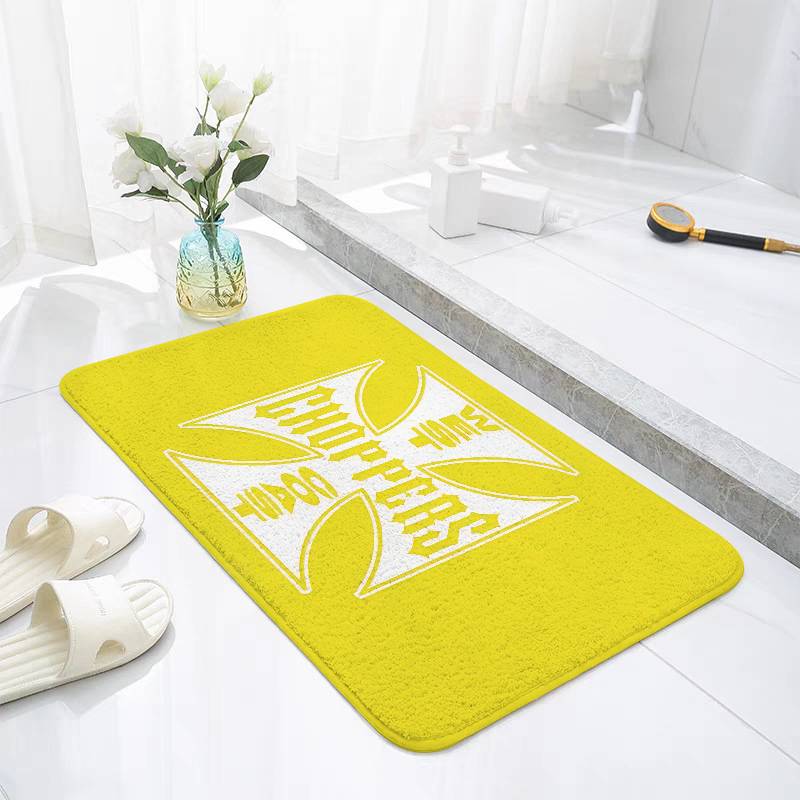 Personalized West Coast Iron Cross Choppers Carpet Bathroom Anti-slip Mat Door Mat Entrance Door Mat Scratch-resistant Door Mat