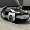1:22 BMW I8 Sportwagen Legierung Druckguss Modellauto Fahrzeug Sammlung Simulation Ton & Licht Spielzeug Auto Kinder Geburtstag Tag Geschenke