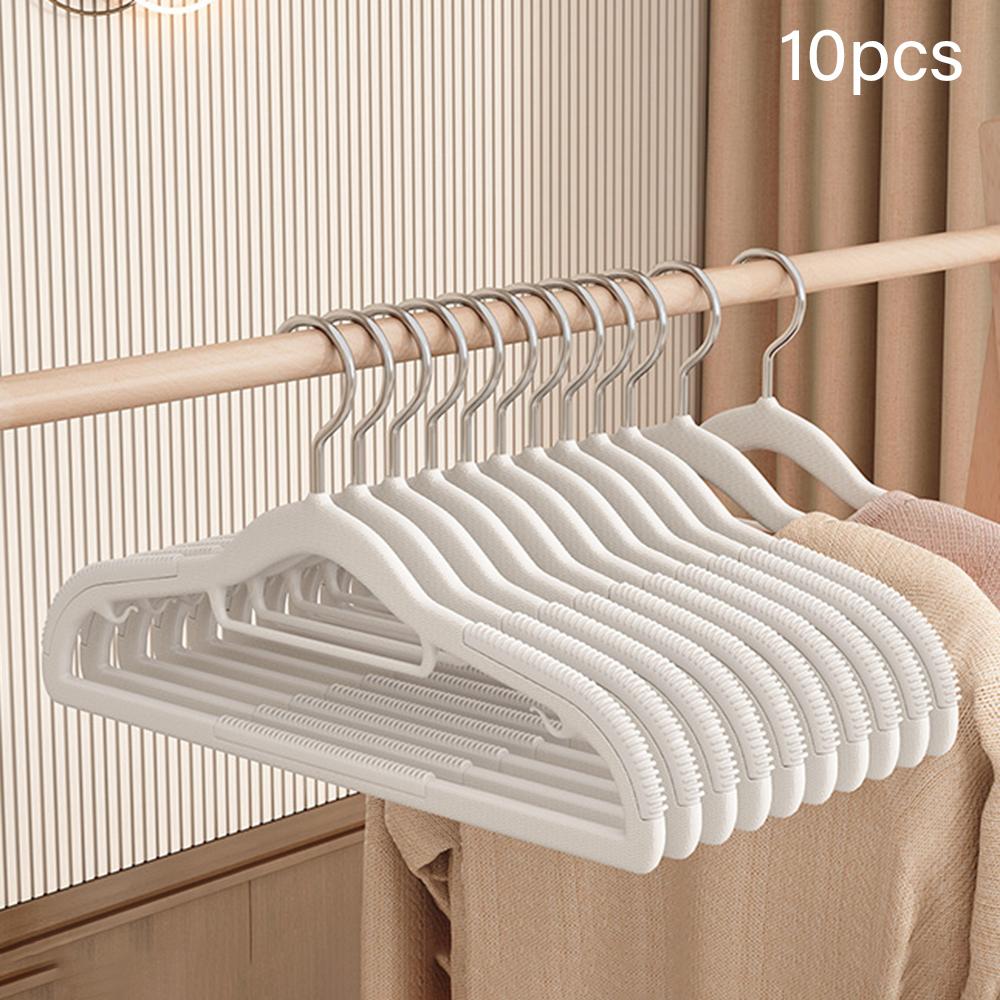

10Pcs Traceless Clothes Hangers Non Slip ABS Stainless Steel Wet Dry Use Wardrobe Organizer B
