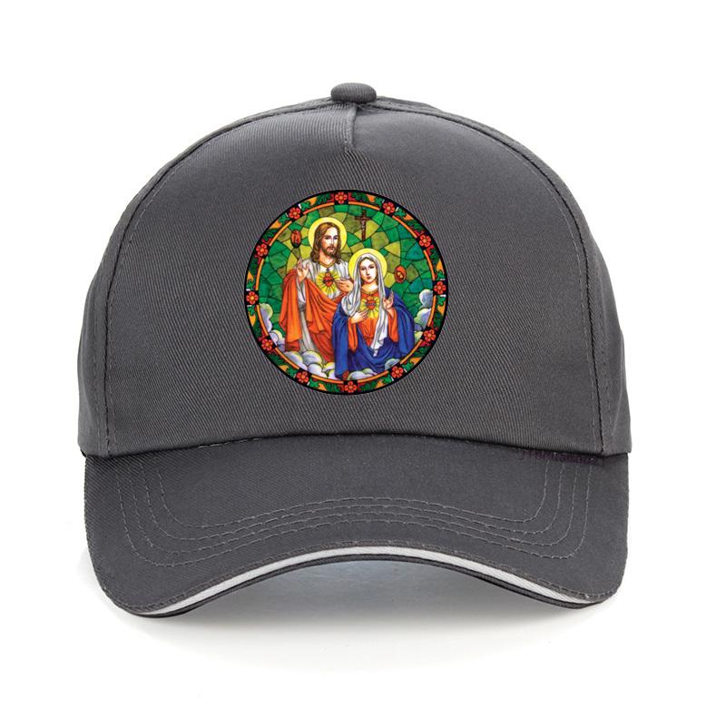 Unisex Sacred Hearts Of Jesus & Mary Baseball Cap Premium Quality Adjustable Snapback Catholic Devotional Print Christian Faith-