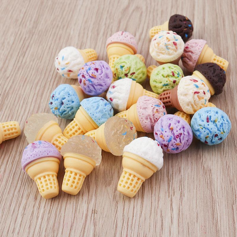 Tusember 10pcs/lot Cute Kawaii Food Charms Eggs Cake Ice Cream Flatbacks for Jewelry Making Earrings Necklace Accessories