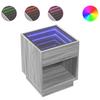 Nightstand with Infinity LED Gray Sonoma 40x40x50 cm