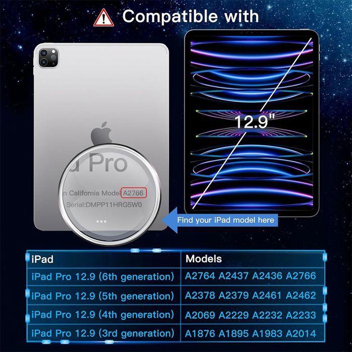 Verre Trempé - E.F.CONNECTION - pour iPad Pro 12,9" - Haute Dureté - Installation Facile - Transparent