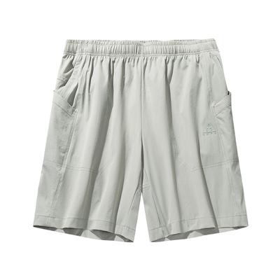 Comfortable Simple Solid Color Loose Versatile Mid Waist Five Point Casual Shorts Men Shorts Pearl-Gray 952526506-2