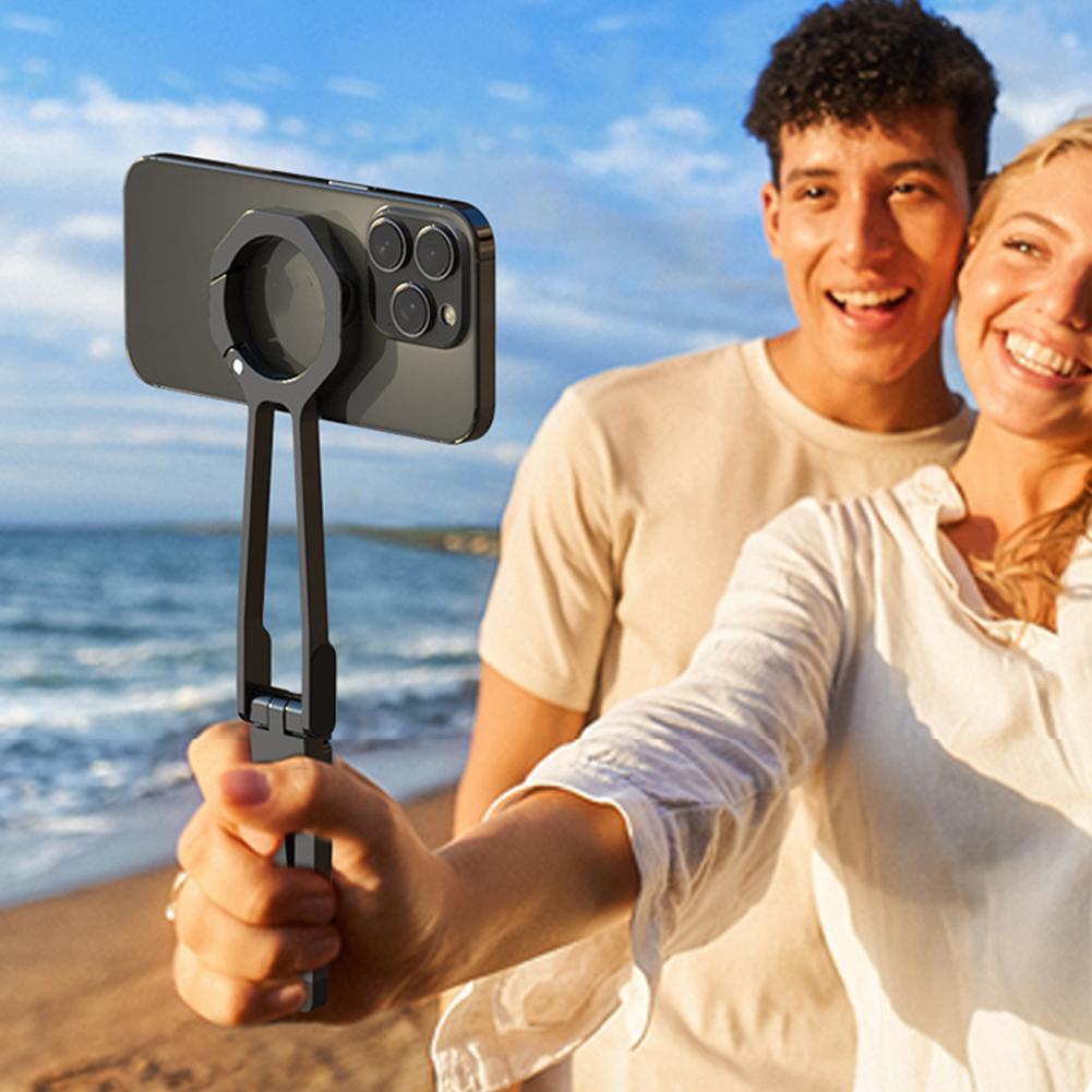 2025 New Phone Tripod Dual-sided Magnetic Stand Desktop 360° Rotating Portable Triangular Mobile Phone Live Streaming Stand