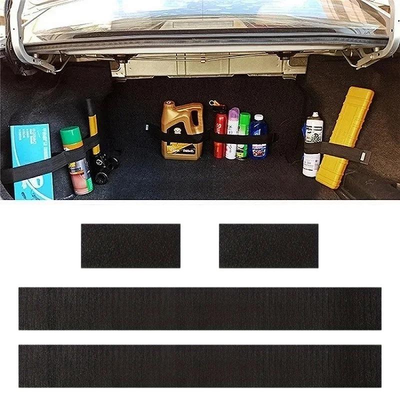 4pcs Adjustable Trunk Organizer with Non-Slip Straps, Car Cargo Organizer To Secure Items, Keeps SUV Hatchback Tidy