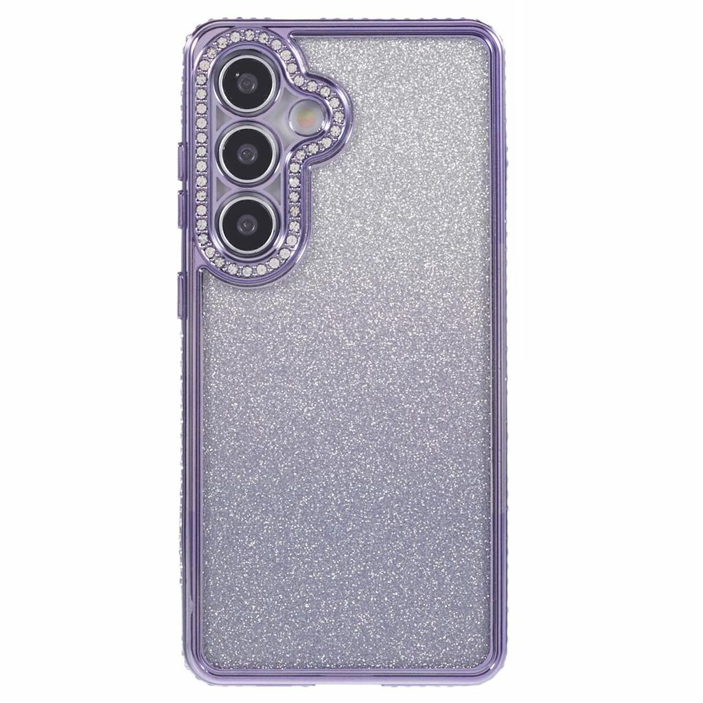 For Samsung Galaxy S24+ Case Gradient TPU Phone Cover Rhinestones Decor