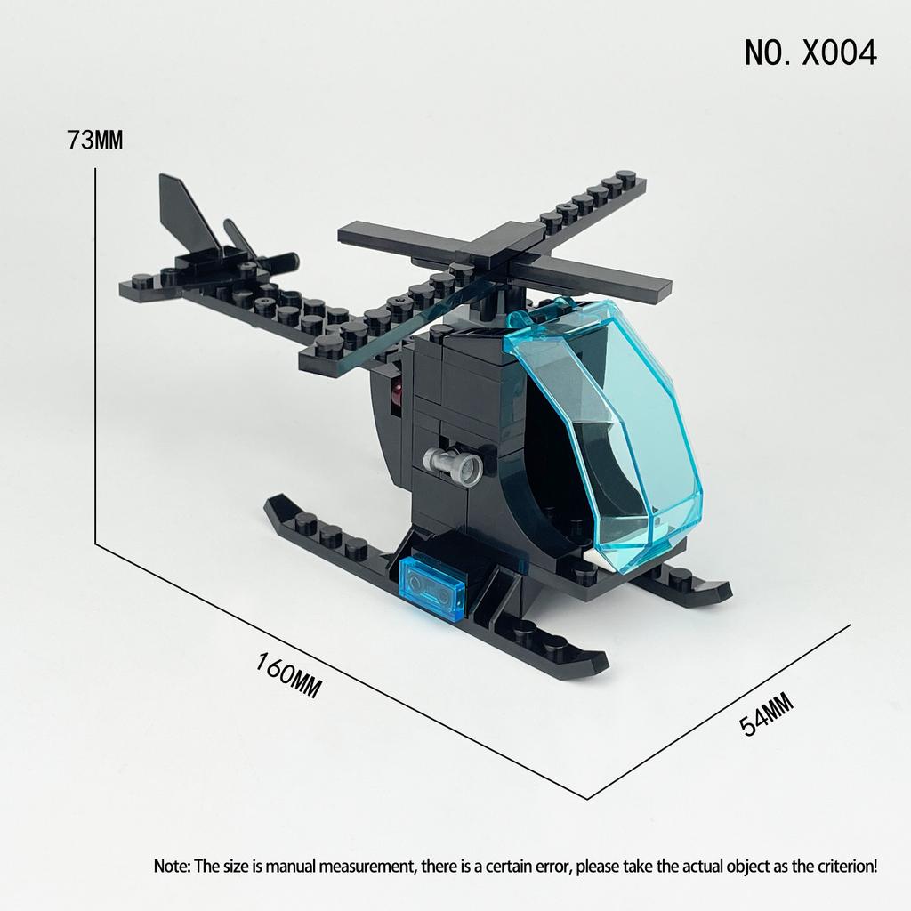 X004 X005 X007 Helicopter Building Block Aircraft Small Particles Spliced Military Toy Bags